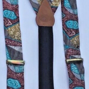 Boston Traders suspenders  braces, nice silk  colours & print  made in USA 🇺🇸